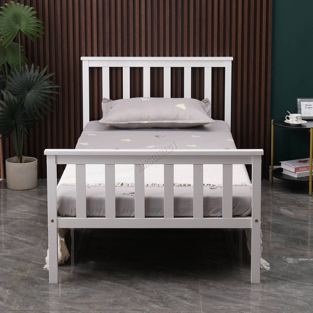 WestWood Single Double King Wood Bed Solid Pine Frame Footboard