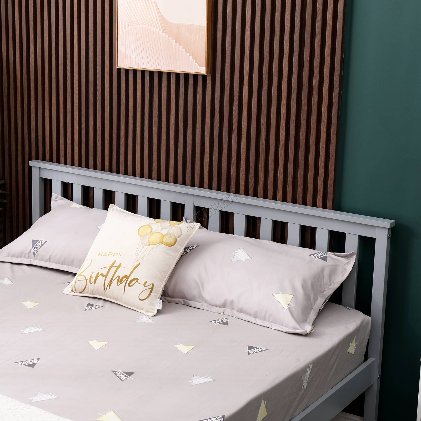WestWood Single Double King Wood Bed Solid Pine Frame Footboard