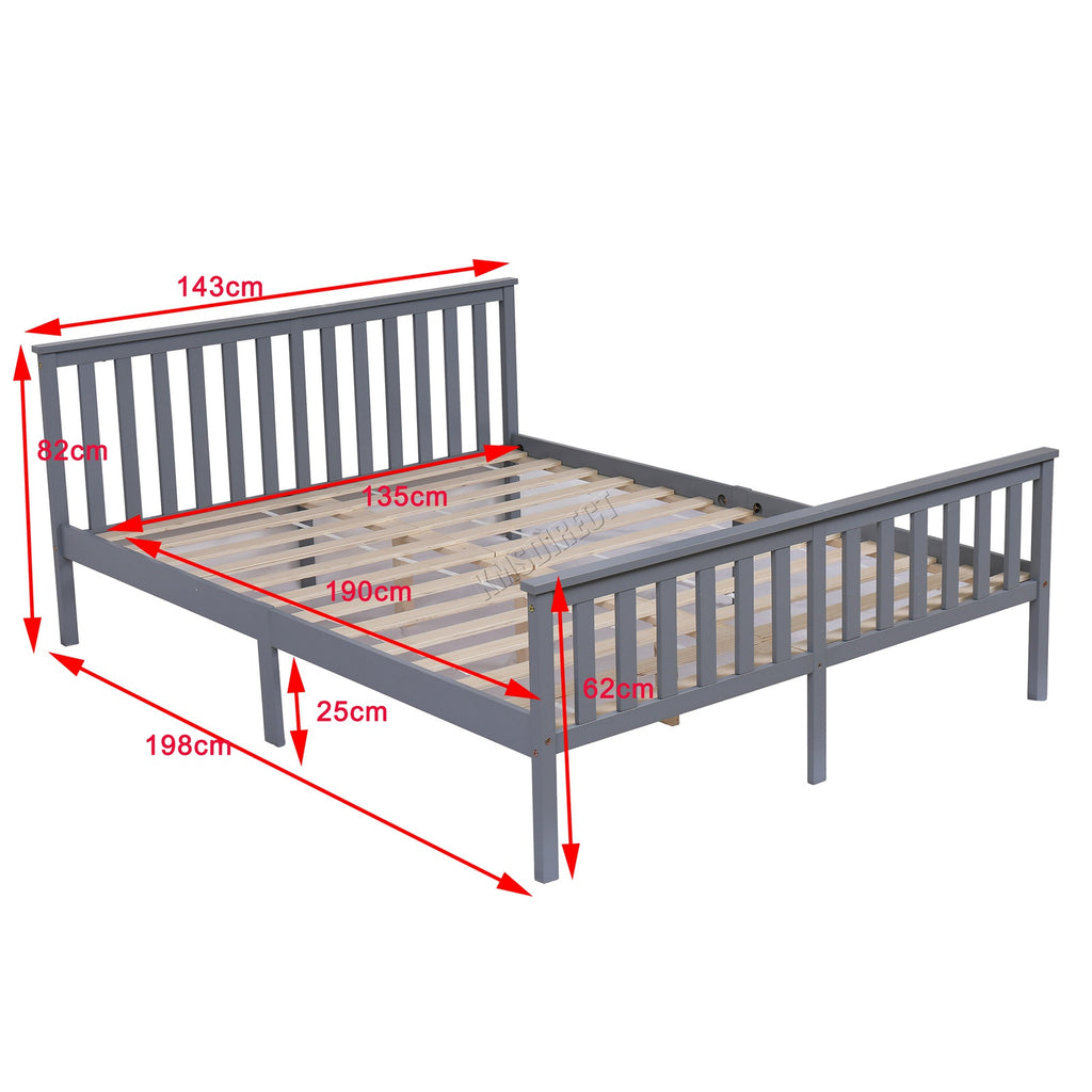 WestWood Single Double King Wood Bed Solid Pine Frame Footboard