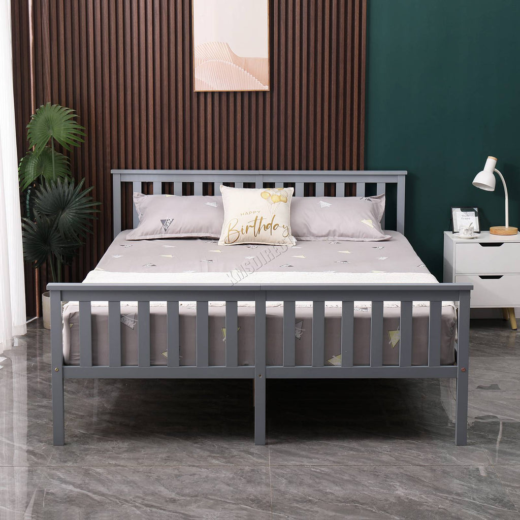 WestWood Single Double King Wood Bed Solid Pine Frame Footboard