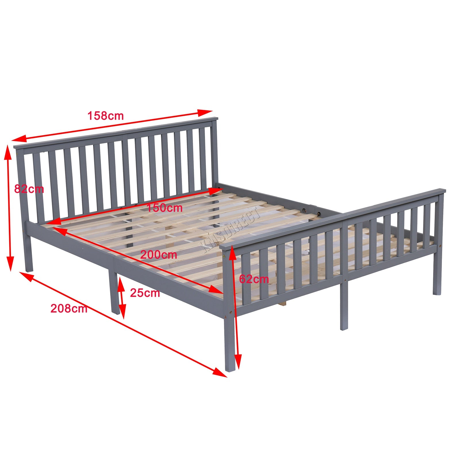 WestWood Single Double King Wood Bed Solid Pine Frame Footboard