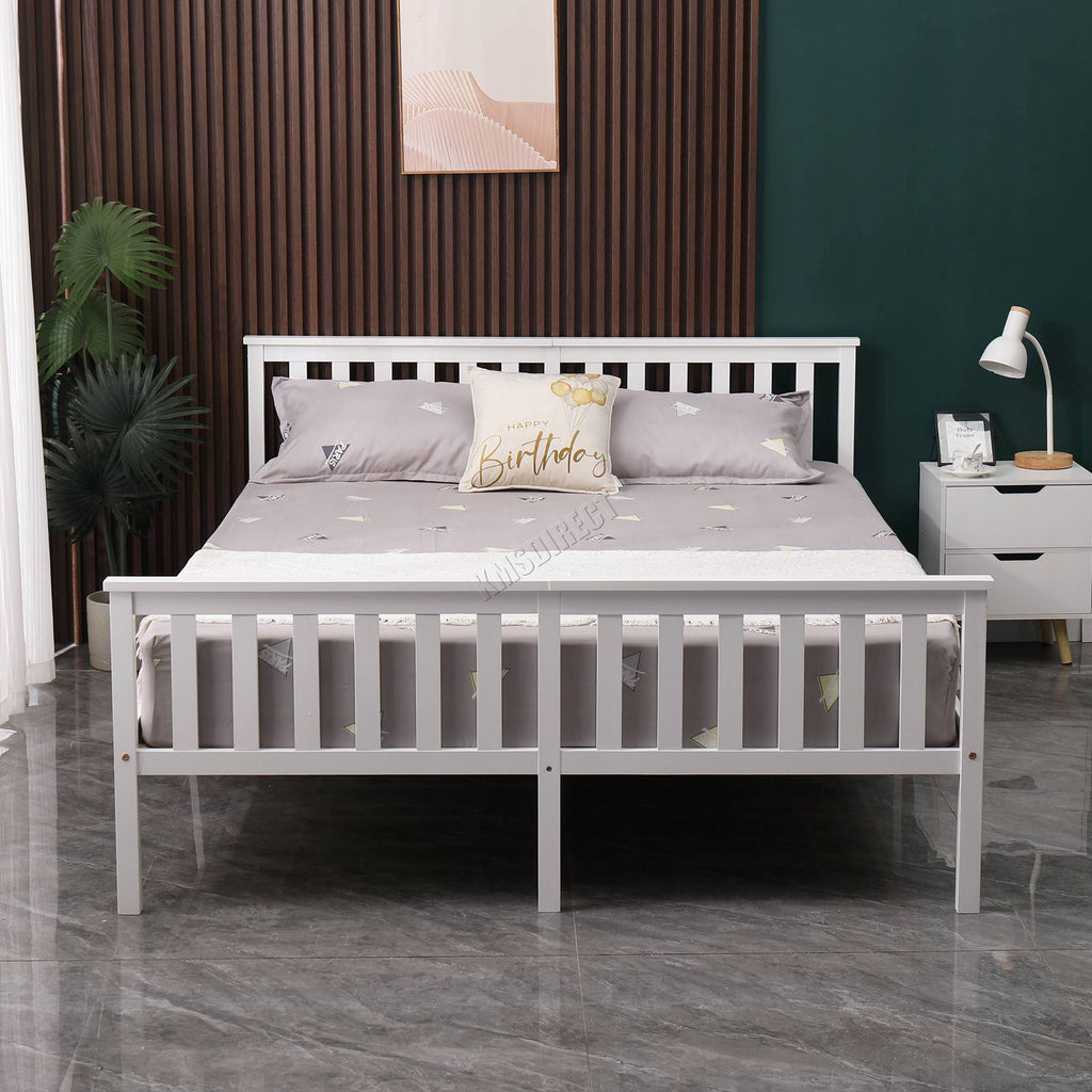 WestWood Single Double King Wood Bed Solid Pine Frame Footboard