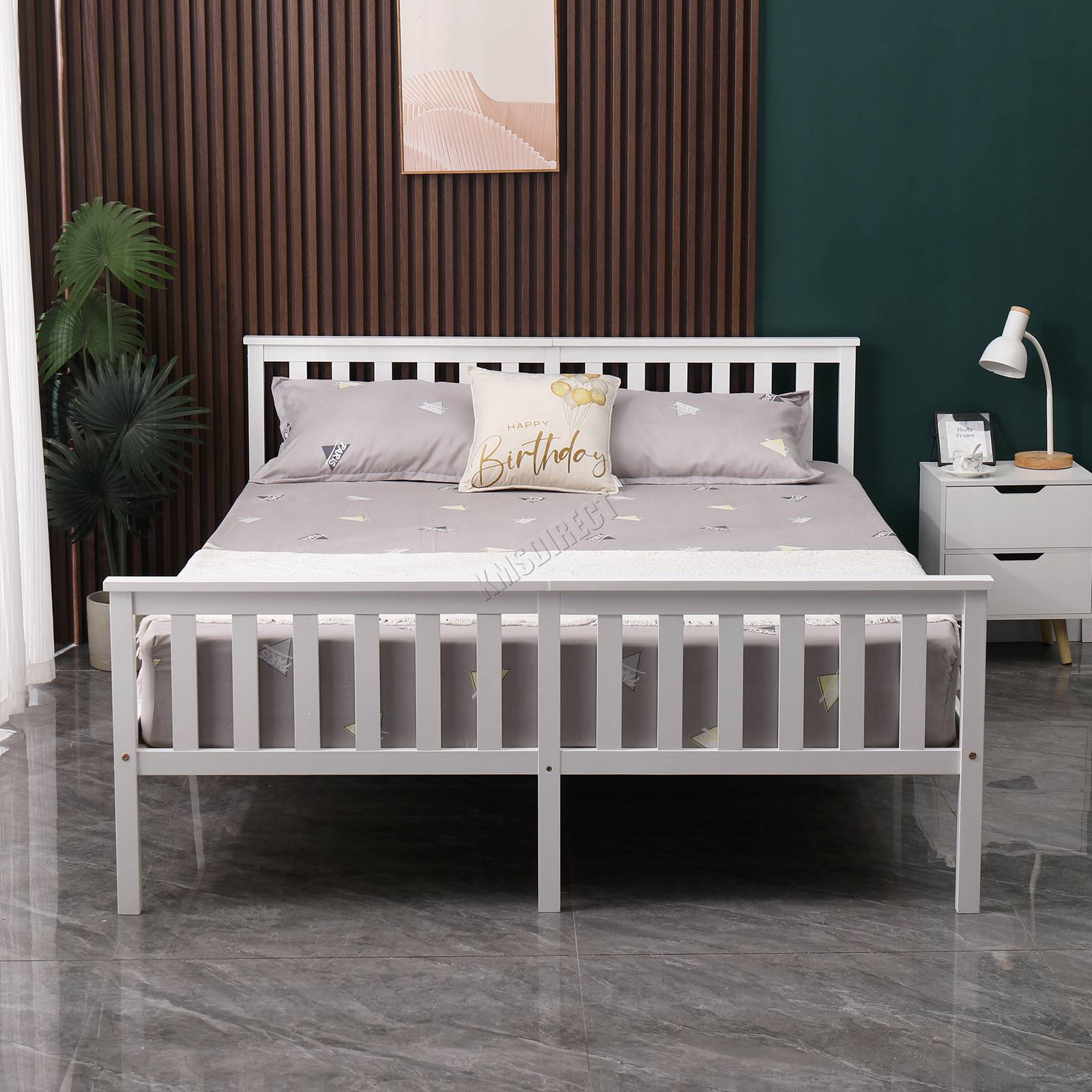 WestWood Single Double King Wood Bed Solid Pine Frame Footboard