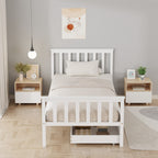 WestWood Wooden Single Bed Frame with Storage Drawer Kids Adult