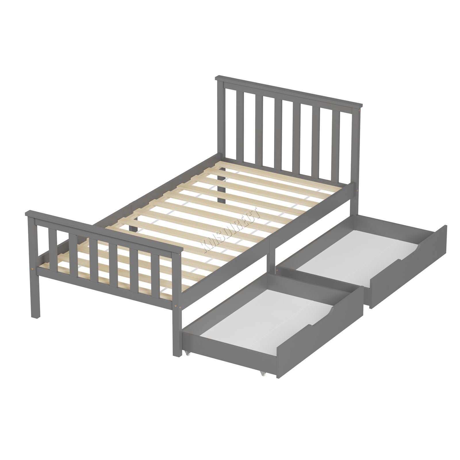 WestWood Wooden Single Bed Frame with Storage Drawer Kids Adult