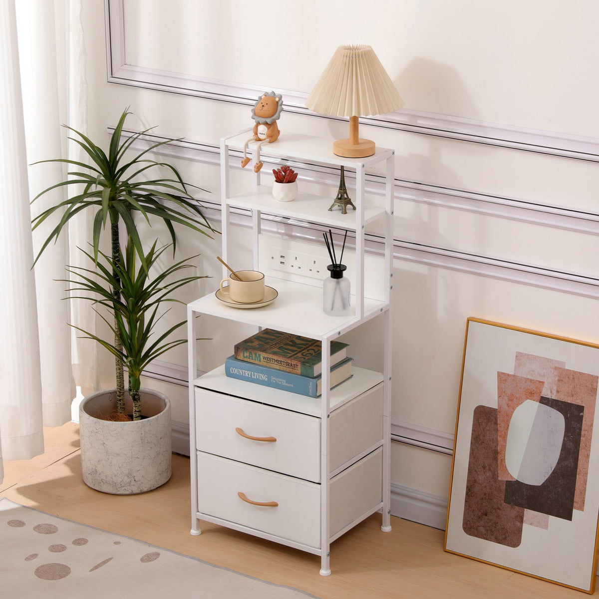 WestWood Wood Bedside Table White WW-WBT01
