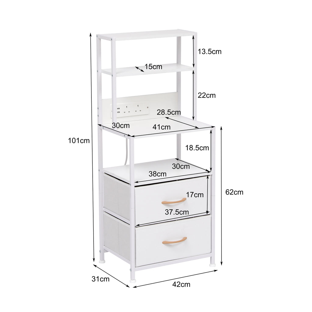 WestWood Wood Bedside Table White WW-WBT01