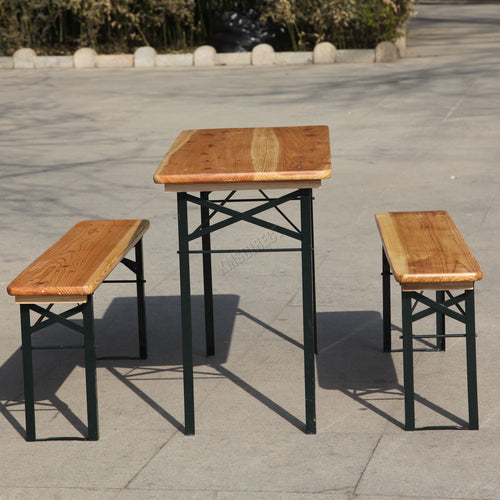BIRCHTREE 3PCS Folding Beer Table Set 117cm Natural