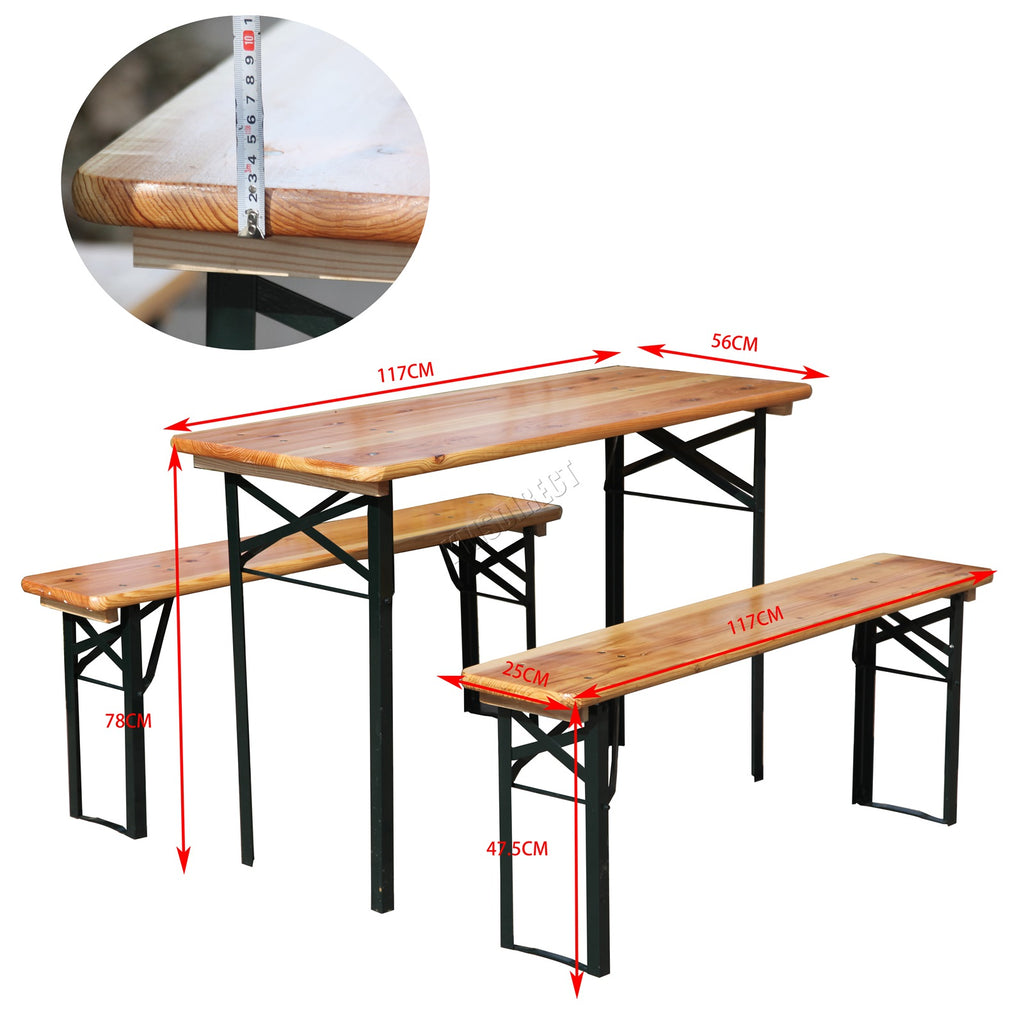 Birchtree Folding Beer Table Set 117cm