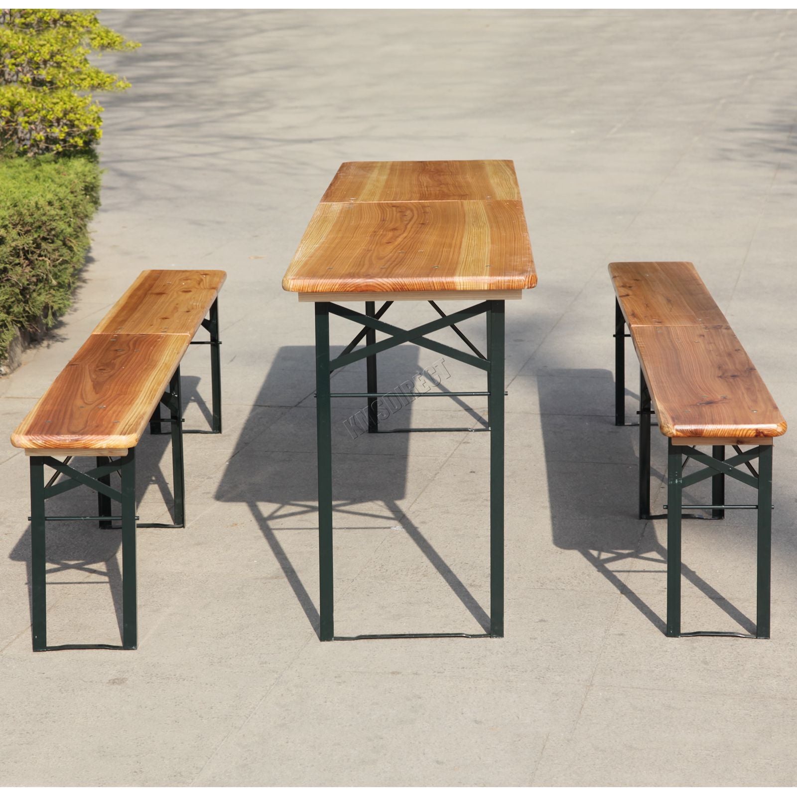 BIRCHTREE 3PCS Folding Beer Table Set 220cm Natural