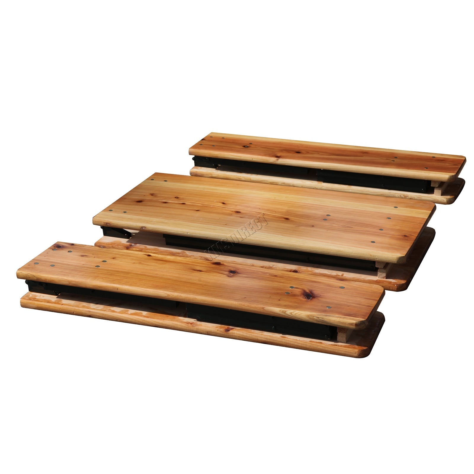BIRCHTREE 3PCS Folding Beer Table Set 220cm Natural
