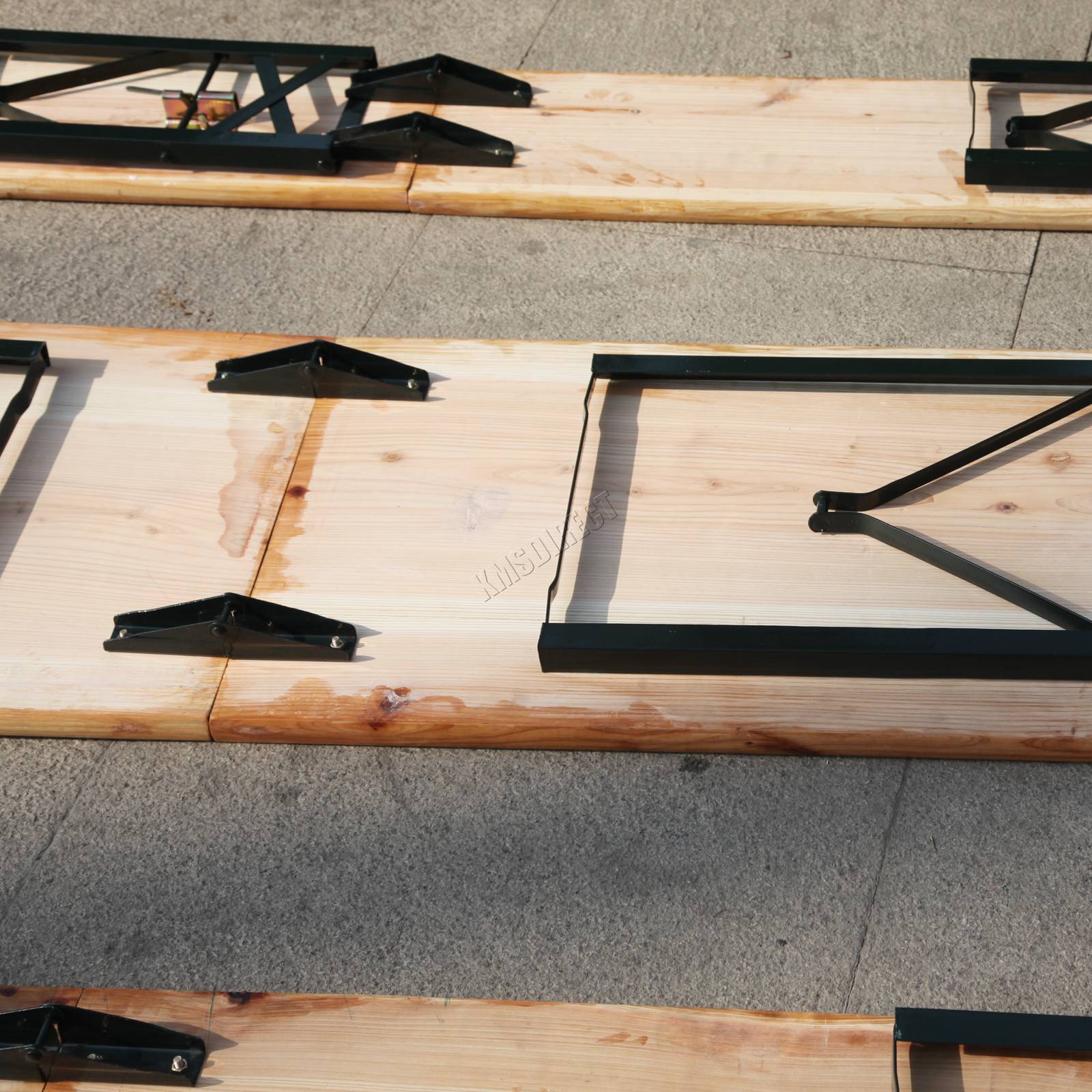 BIRCHTREE 3PCS Folding Beer Table Set 220cm Natural
