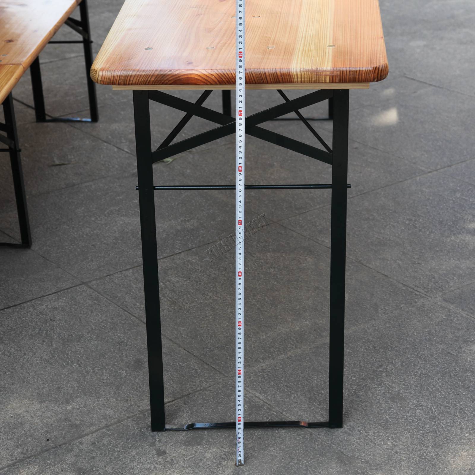 BIRCHTREE 3PCS Folding Beer Table Set 220cm Natural