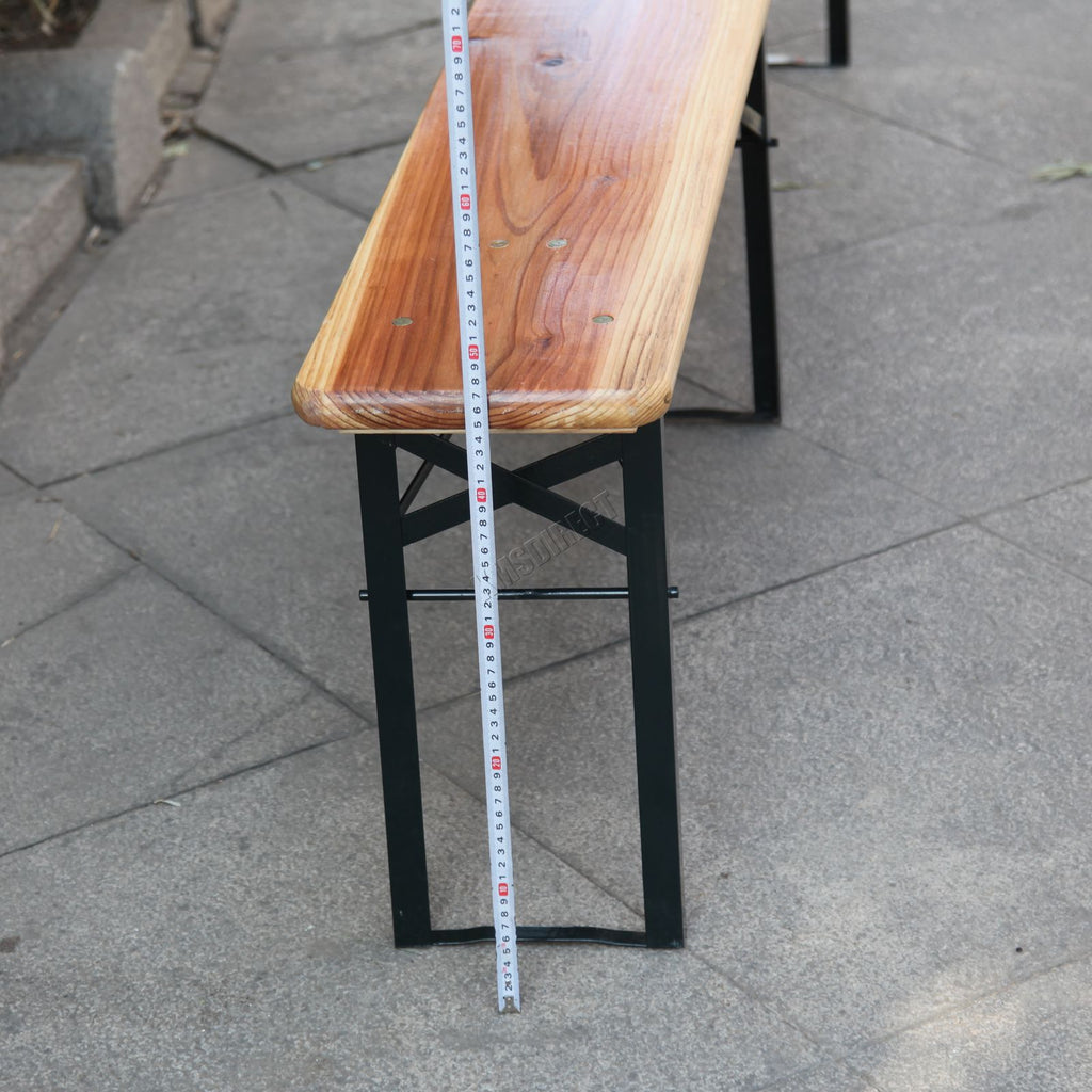 BIRCHTREE 3PCS Folding Beer Table Set 220cm Natural