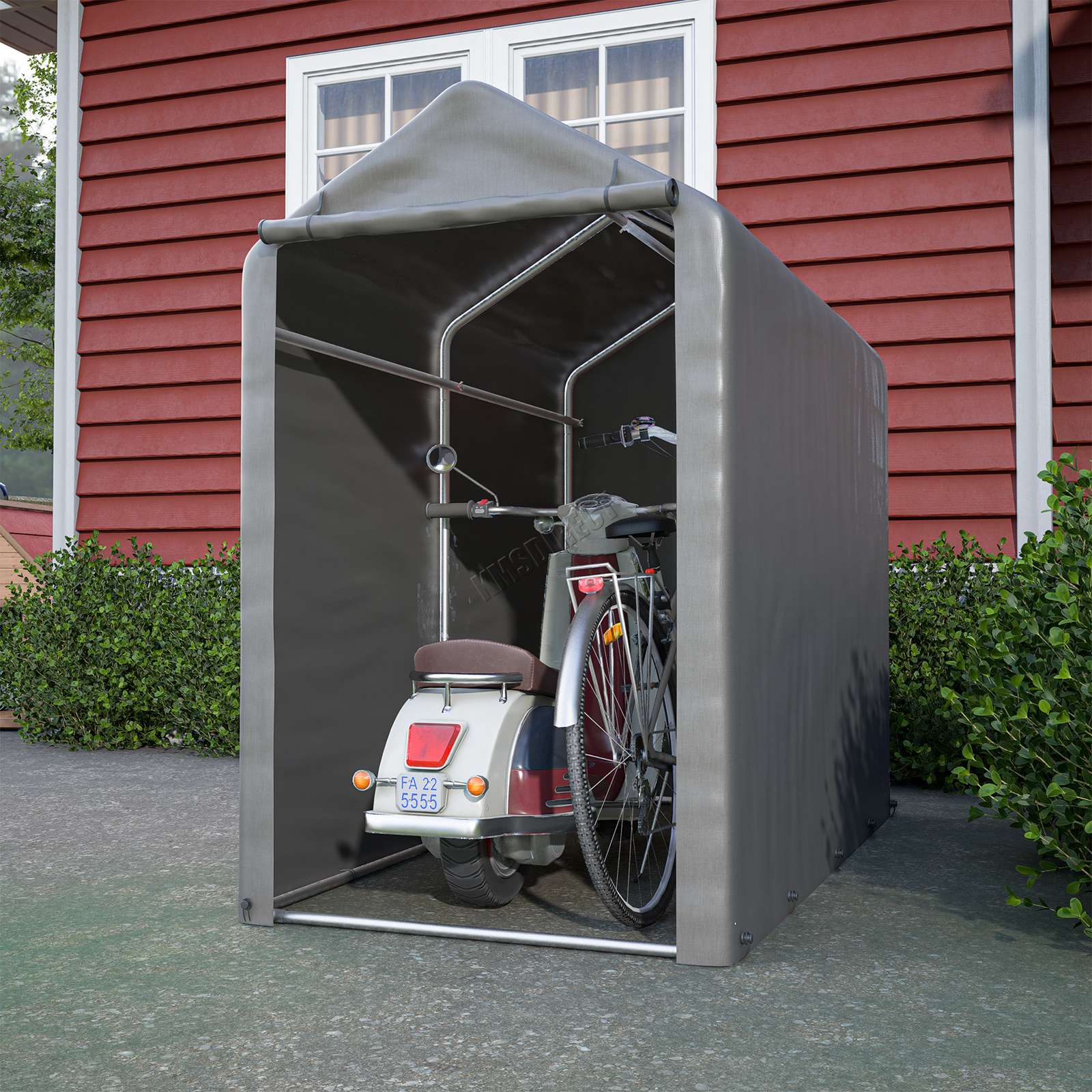BIRCHTREE Bike Storage Tent PE Cover Waterproof Grey