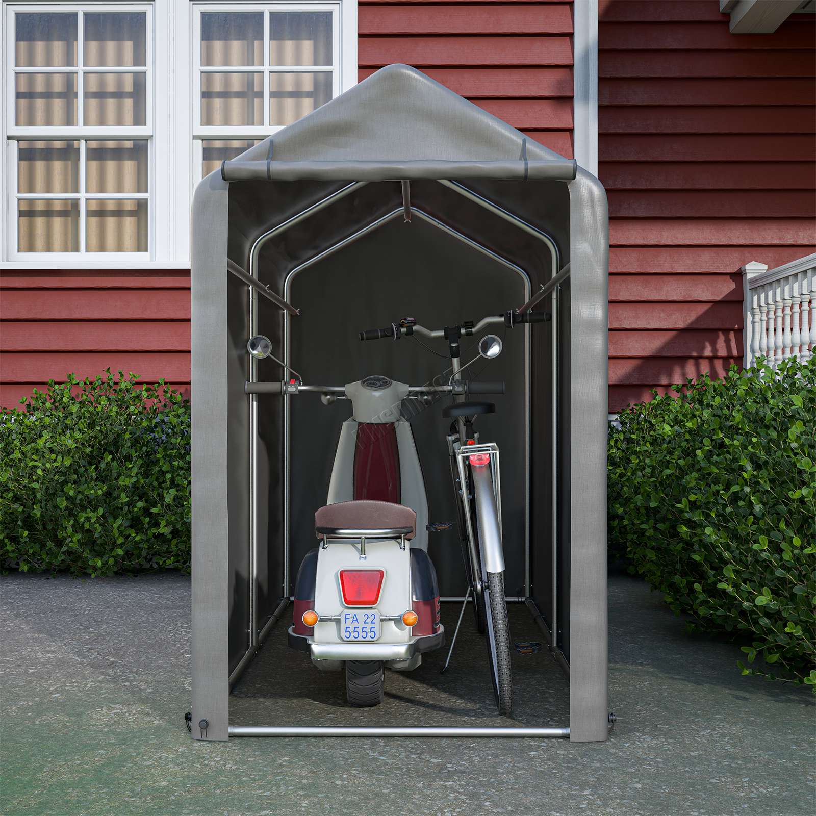 BIRCHTREE Bike Storage Tent PE Cover Waterproof Grey