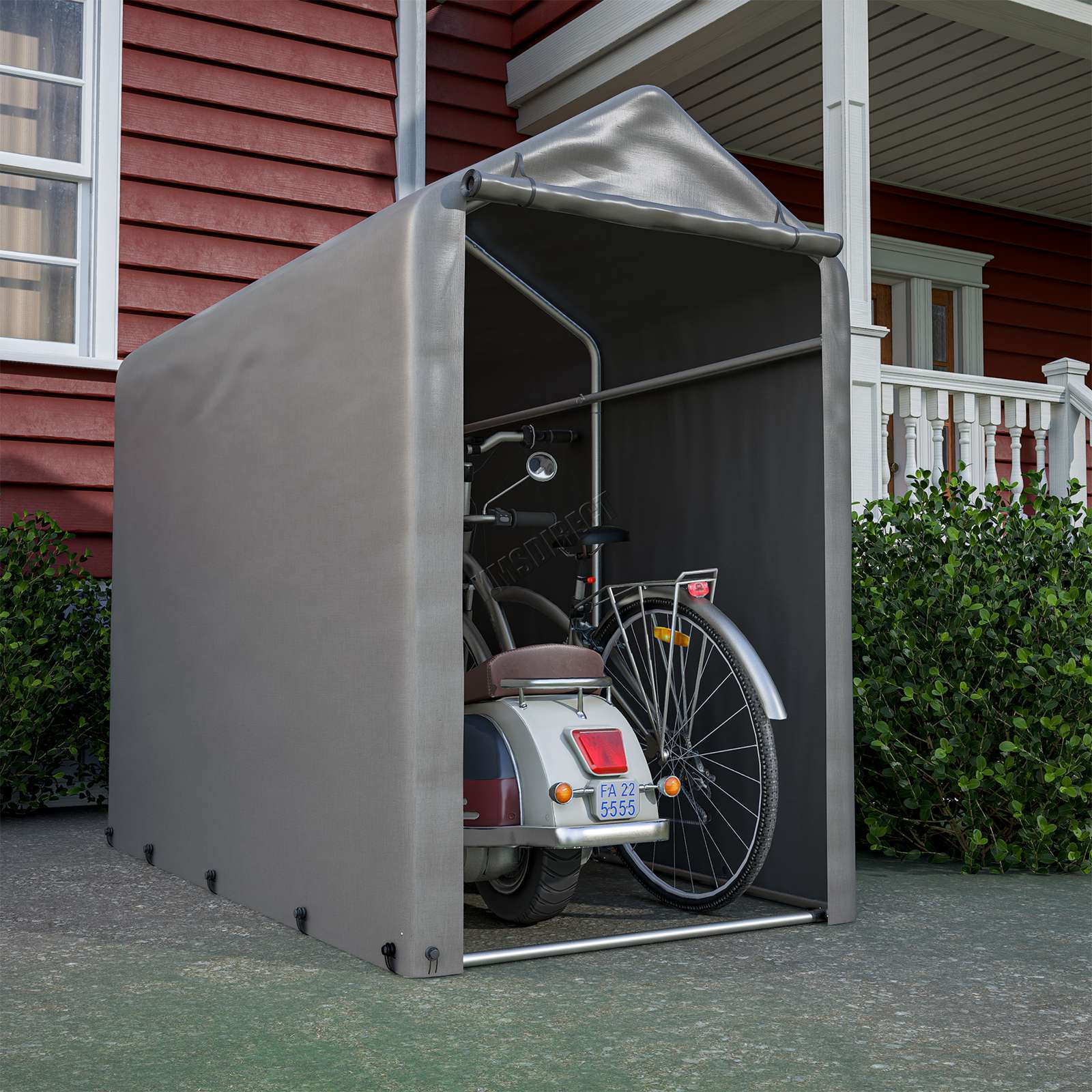 BIRCHTREE Bike Storage Tent PE Cover Waterproof Grey