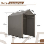 BIRCHTREE Bike Storage Tent PE Cover Waterproof Grey