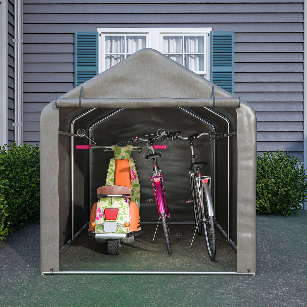 BIRCHTREE Bike Storage Tent PE Cover Waterproof Grey