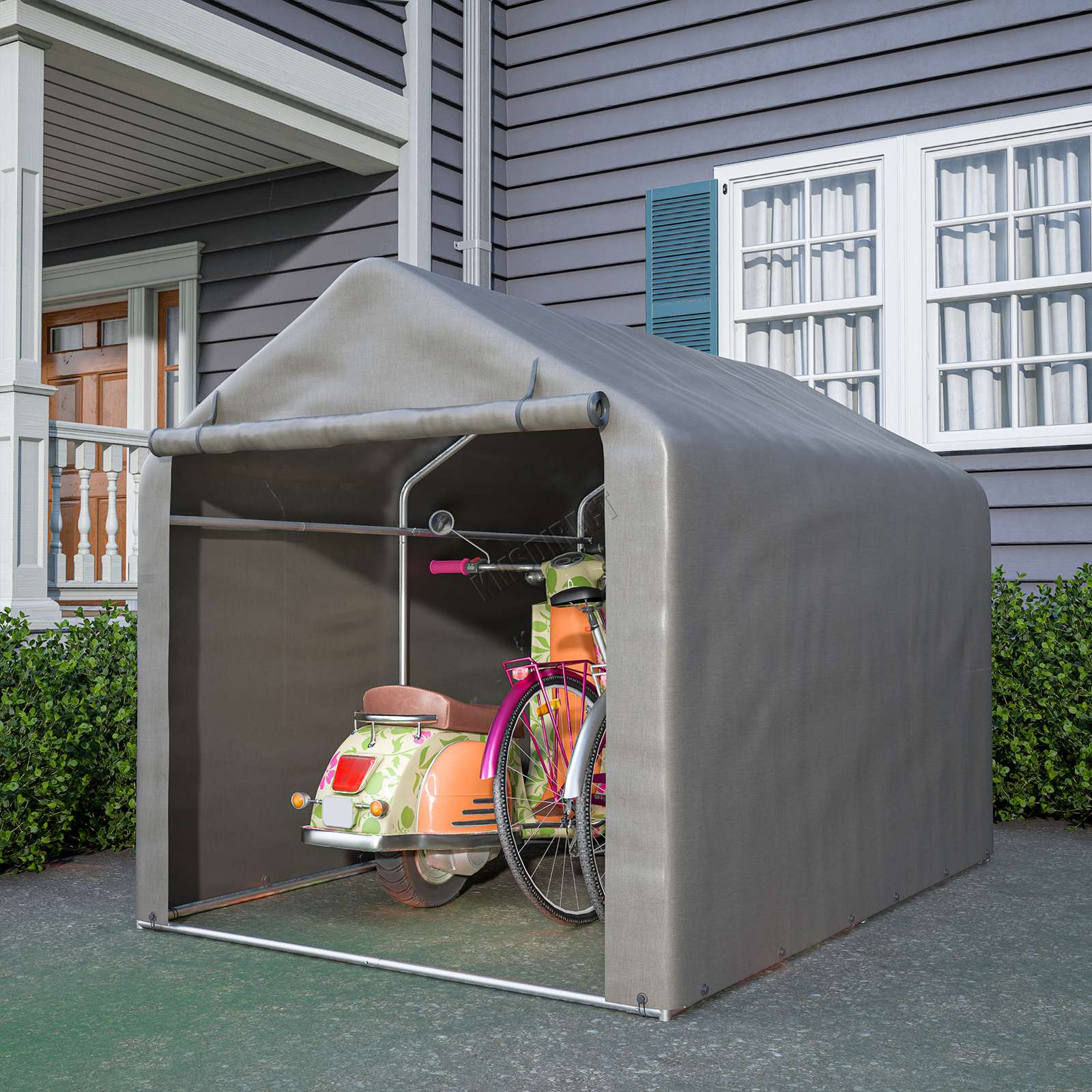 BIRCHTREE Bike Storage Tent PE Cover Waterproof Grey