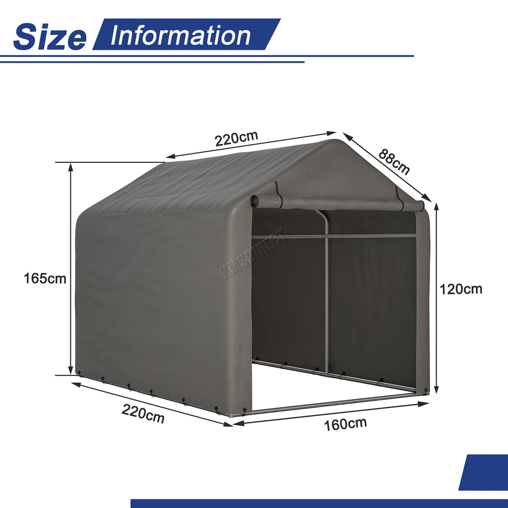 BIRCHTREE Bike Storage Tent PE Cover Waterproof Grey