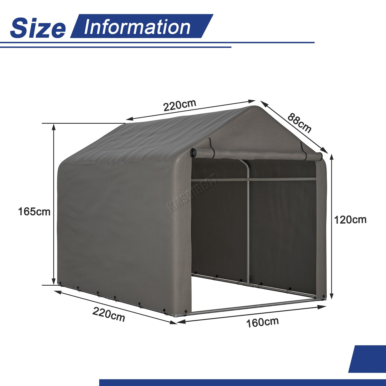 BIRCHTREE Bike Storage Tent PE Cover Waterproof Grey