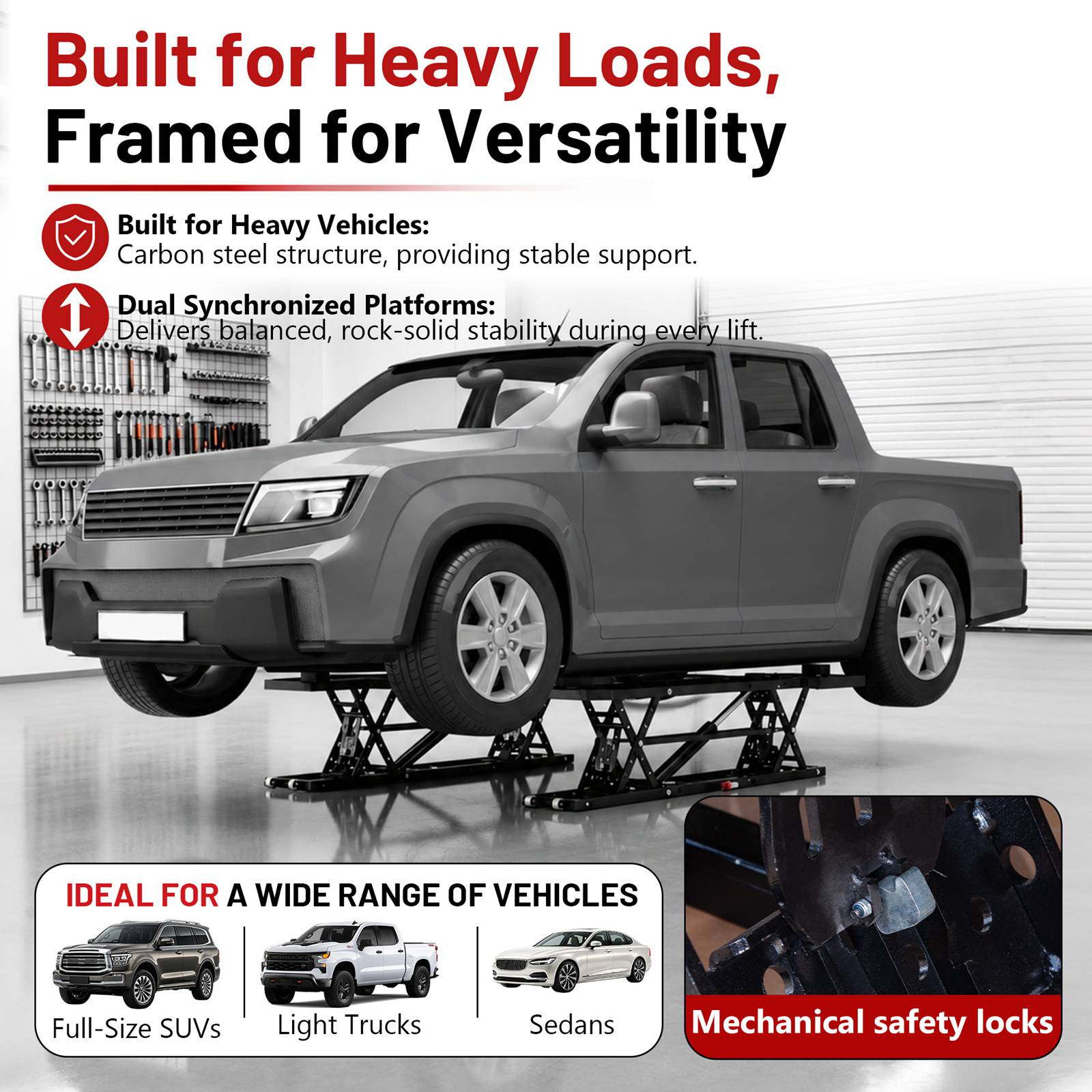 SwitZer Hydraulic Car Lift 9000LBS Black