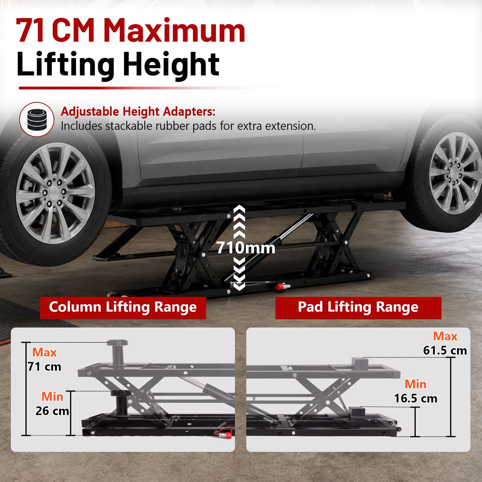 SwitZer Hydraulic Car Lift 9000LBS Black