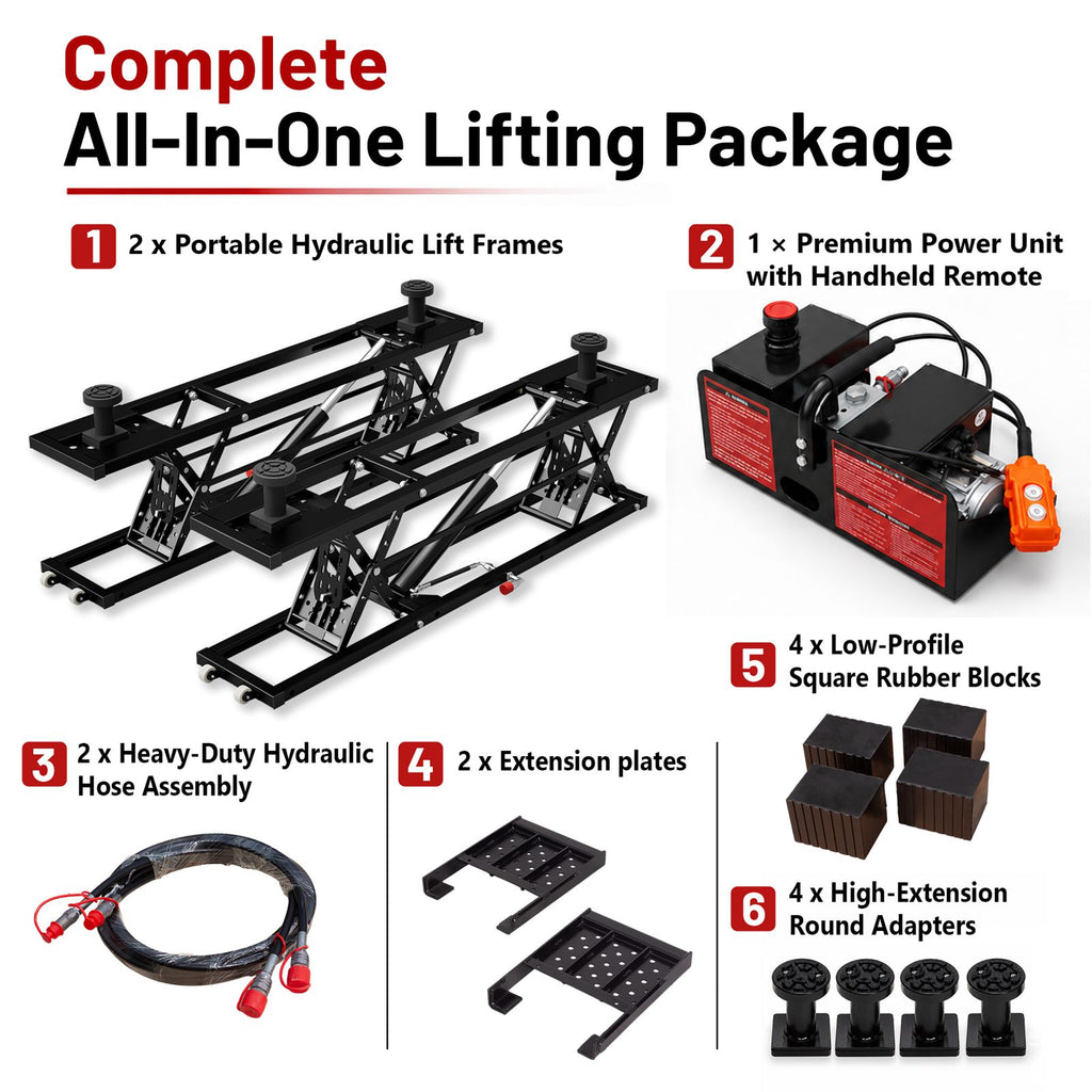 SwitZer Hydraulic Car Lift 9000LBS Black