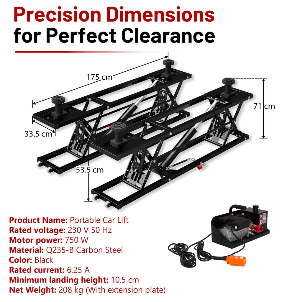 SwitZer Hydraulic Car Lift 9000LBS Black