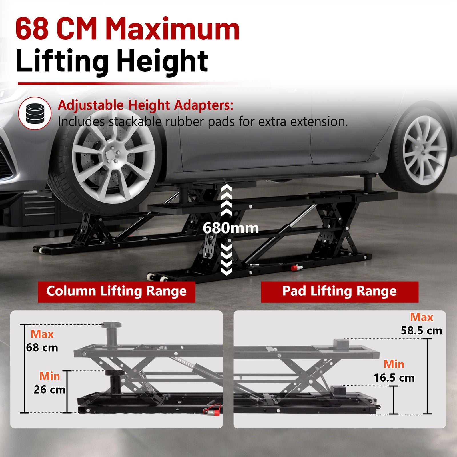 SwitZer Pneumatic Car Lift 7000LBS Black