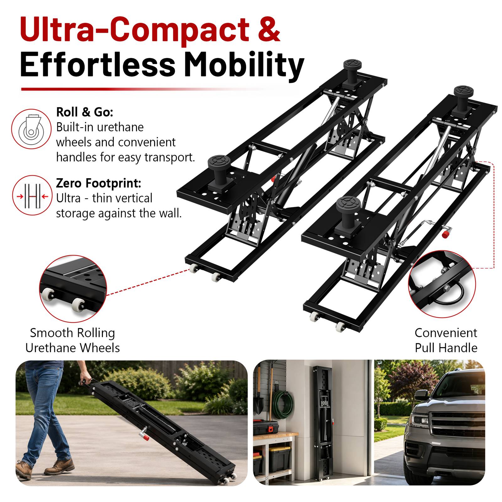 SwitZer Pneumatic Car Lift 7000LBS Black