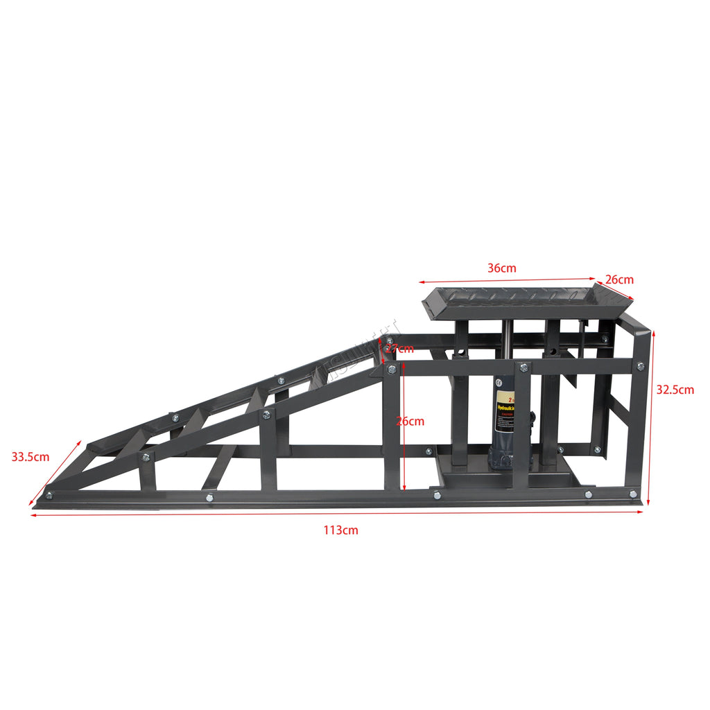 SwitZer Car Ramp With 2 Ton Jack Grey x2