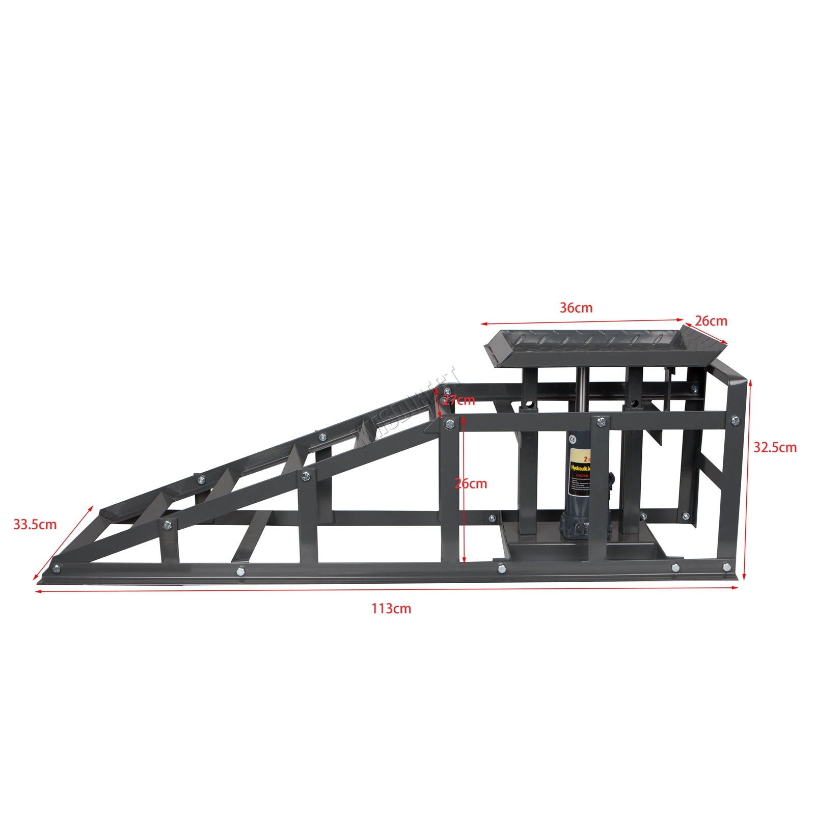 SwitZer Car Ramp With 2 Ton Jack Grey x2
