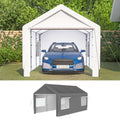 BIRCHTREE Carport 10x20ft PE Shed Sidewalls and Windows