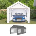 BIRCHTREE Carport 10x20ft PE Shed Sidewalls and Windows