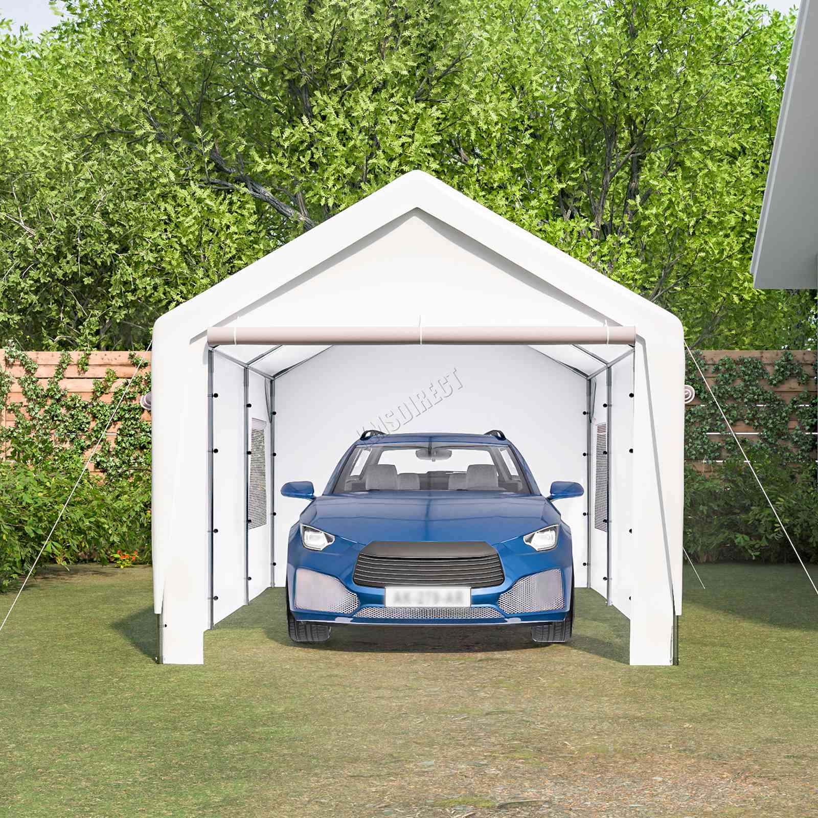 BIRCHTREE Carport 10x20ft PE Shed Sidewalls and Windows