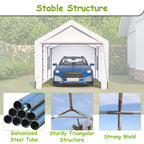 BIRCHTREE Carport 10x20ft PE Shed Sidewalls and Windows