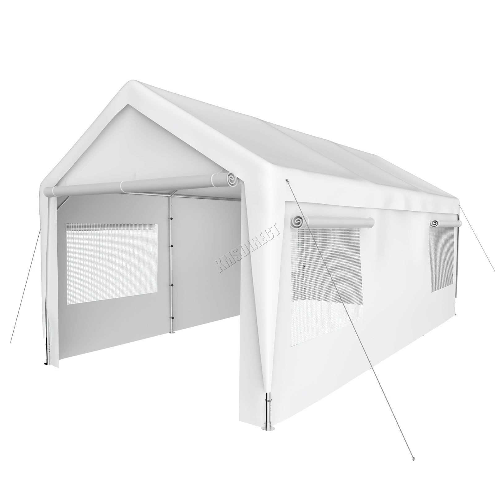 BIRCHTREE Carport 10x20ft PE Shed Sidewalls and Windows