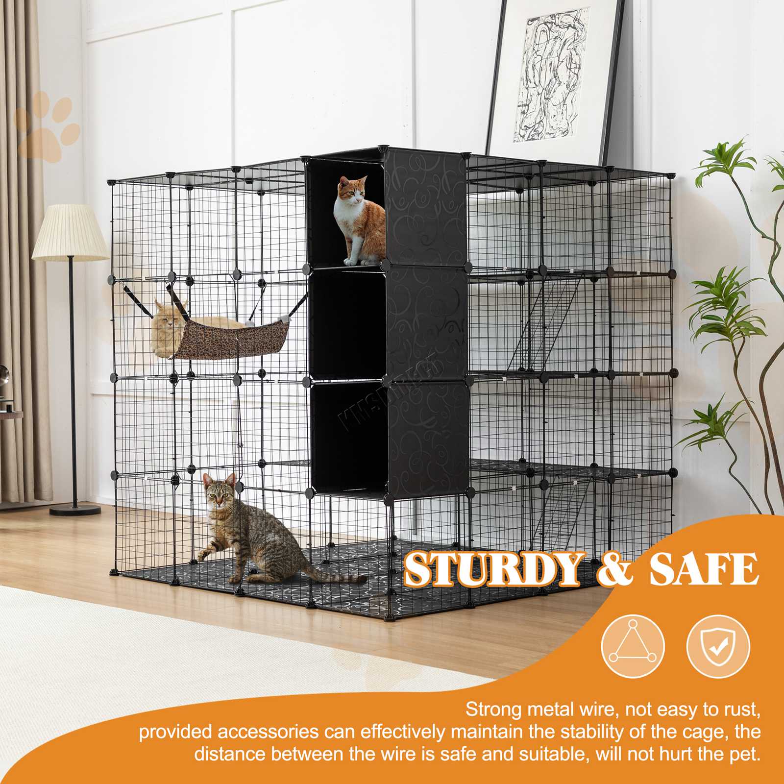 PawHaven Cat Cage Indoor Large Metal Wire