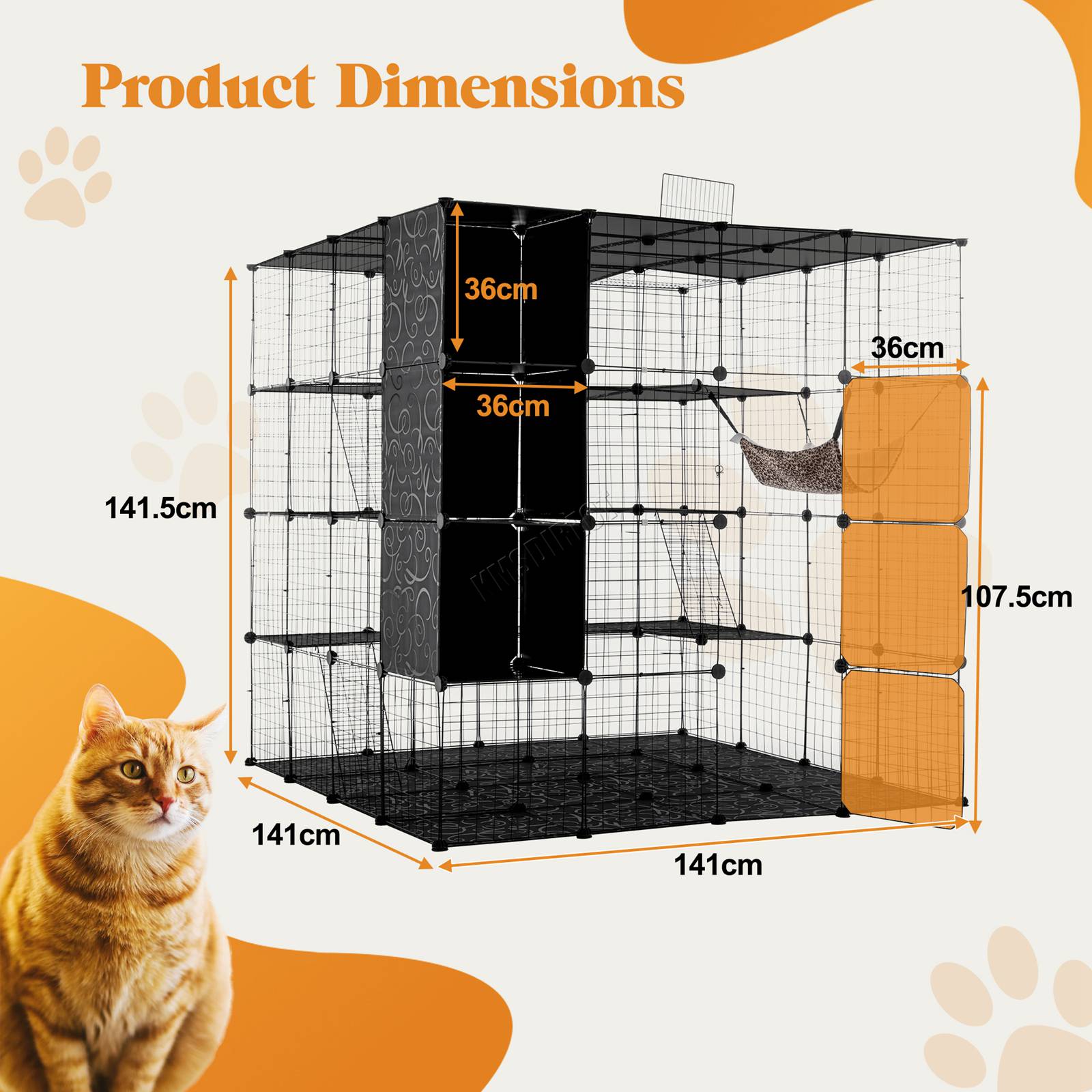 PawHaven Cat Cage Indoor Large Metal Wire