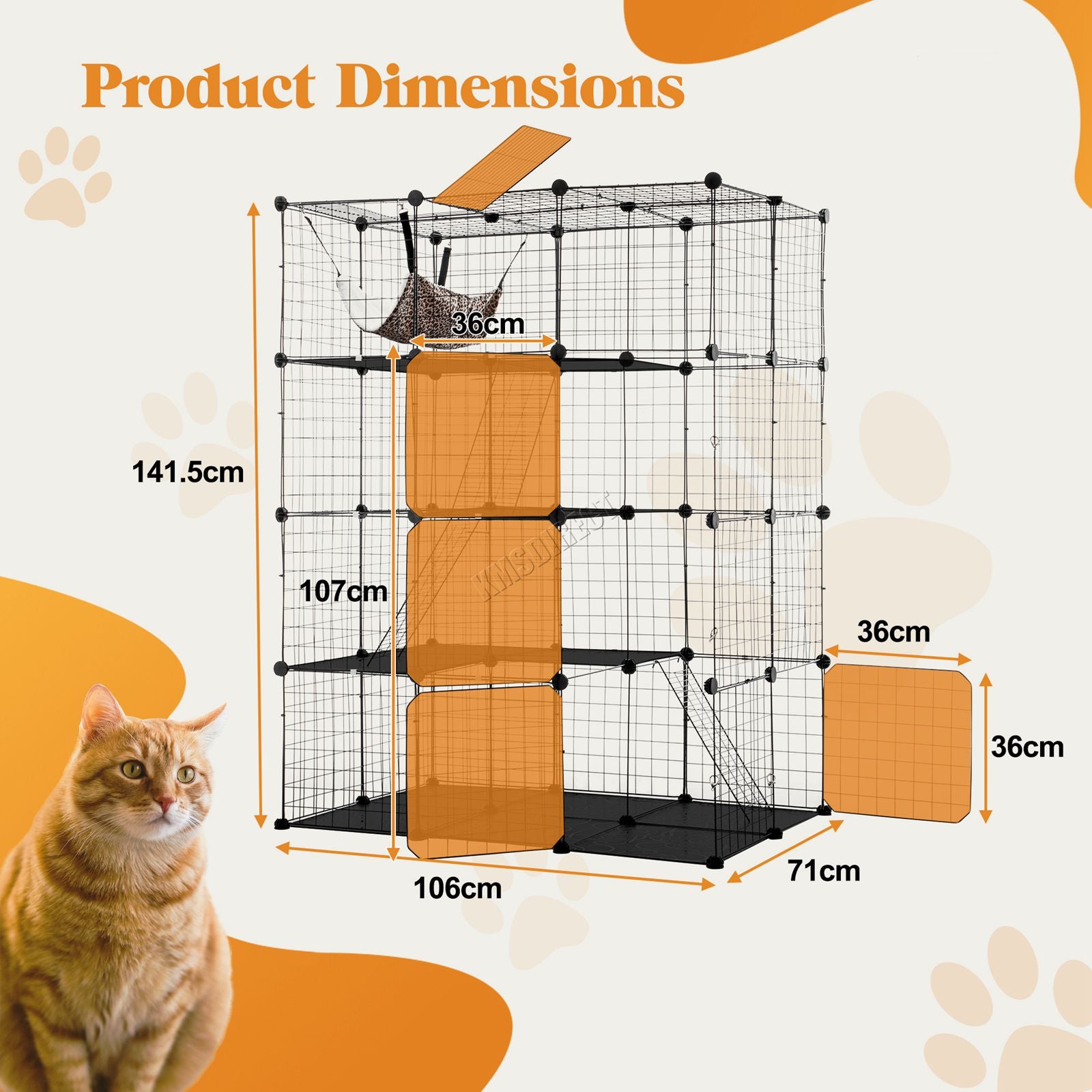 PawHaven Cat Cage Indoor Large Metal Wire