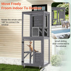 PawHaven Cat Cage Wood PH-CC-03 Grey