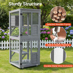PawHaven Cat Cage Wood PH-CC-03 Grey