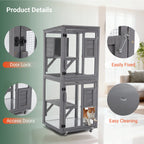 PawHaven Cat Cage Wood PH-CC-03 Grey