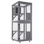 PawHaven Cat Cage Wood PH-CC-03 Grey