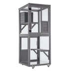 PawHaven Cat Cage Wood PH-CC-03 Grey
