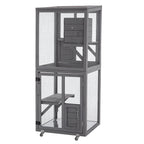 PawHaven Cat Cage Wood PH-CC-03 Grey
