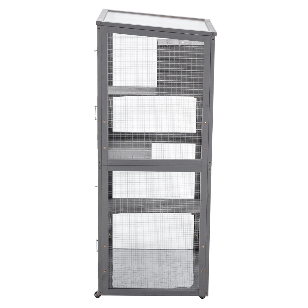PawHaven Cat Cage Wood PH-CC-03 Grey