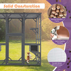 PawHaven Cat Cage Wood PH-CC-04 Grey
